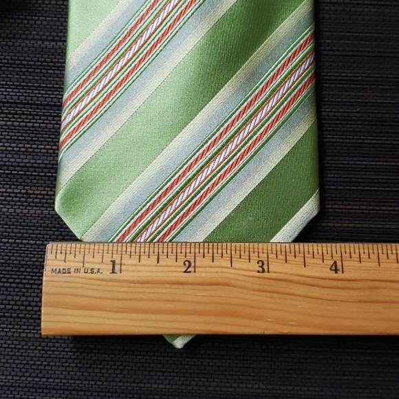 🔥HP🔥VTG Zegna silk tie, Italy, green/stripes - Picture 5 of 5
